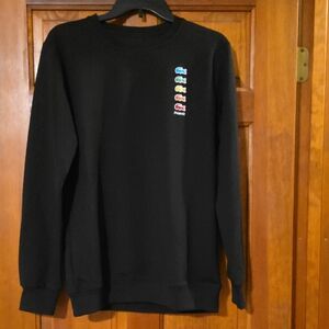 Lacoste X Polaroid Black Crewneck Sweatshirt with Colorful Logo Accents